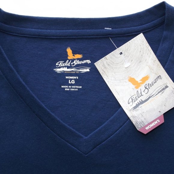 New Long Sleeve Tee from Field & Stream, V Neck, Blue, Size Large - Picture 6 of 10